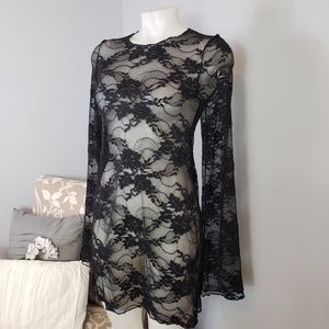 Out From Under Urban Outfitters black lace mesh dress